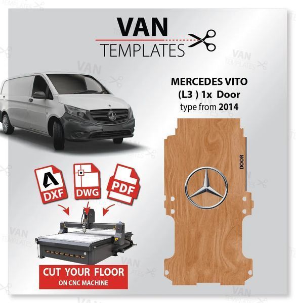 Підлога Mercedes Vito максі база EXLWB (від 2014р.) обшивка фанерою, захист кузова MERC-14 фото