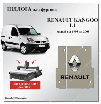 Пол Renault Kangoo (1998-2009) фанера 10мм, бюджетная и качественная защита фургона RENAULT-18 фото