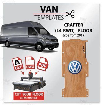 Полы VW Crafter L4 макси XLWB от 2017г. обшивка пола фургона, фанера 10мм VW-08 фото